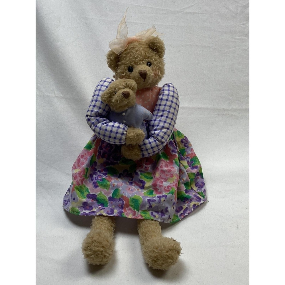 Hallmark Hyacinth & Cuddlesworth Plush Stuffed Animal Mama & Baby Bear 14" VTG